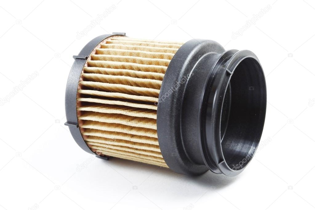 Fuel filter for engine car indetail isolate on white
