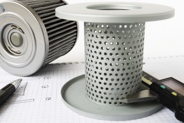 Reverse engineer fuel filter product clipart