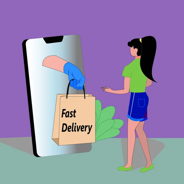 Fast Delivery Flat Vector Eps — Stock Photo, Image