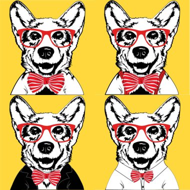 Ofis çalışanı Corgi seti