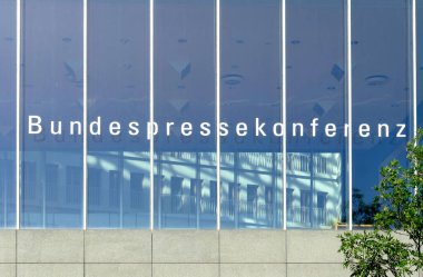 Berlin, Almanya, 23 Haziran 2020, Schiffbauerdamm 'daki Bundespressekonferenz Haus