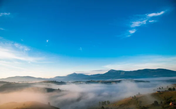 Niebla mística en las montañas — Foto de Stock