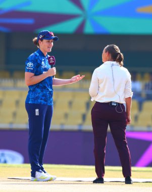 Nat Sciver Brunt (Captain) of England won the toss and choose to ball first during the ICC Women's World Cup match England Women vs Bangladesh Women at ACA Barsapara Cricket Stadium, Guwahati, Assam/ India, 7th October 2025 
