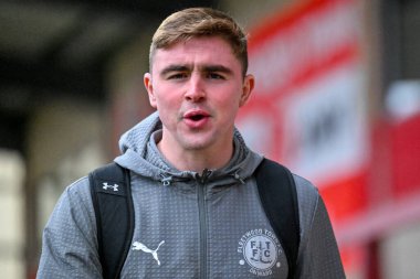 Harrison Neal of Fleetwood Town walks in prior to The Vertu Trophy match Fleetwood Town vs Leeds United Academy at Highbury Stadium, Fleetwood, United Kingdom, 7th October 2025 