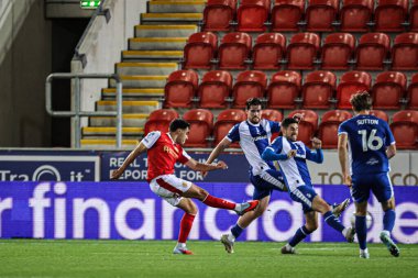 Reece James of Rotherham United scores to make it 3-2 during the The Vertu Trophy Northern Group E match Rotherham United vs Oldham Athletic at New York Stadium, Rotherham, United Kingdom, 7th October 2025 