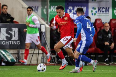 Shaun McWilliams of Rotherham United breaks with the ball during the The Vertu Trophy Northern Group E match Rotherham United vs Oldham Athletic at New York Stadium, Rotherham, United Kingdom, 7th October 2025 