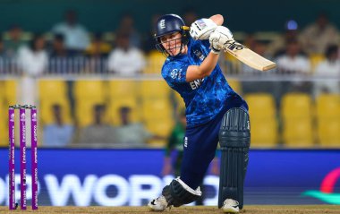 Nat Sciver Brunt (Captain) of England hits a four during the ICC Women's World Cup match England Women vs Bangladesh Women at ACA Barsapara Cricket Stadium, Guwahati, Assam/ India, 7th October 2025