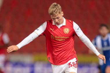 Kane Richardson of Rotherham United during the The Vertu Trophy Northern Group E match Rotherham United vs Oldham Athletic at New York Stadium, Rotherham, United Kingdom, 7th October 2025 