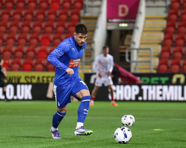 Kieron Morris of Oldham Athletic in the pregame warmup session during the The Vertu Trophy Northern Group E match Rotherham United vs Oldham Athletic at New York Stadium, Rotherham, United Kingdom, 7th October 2025 