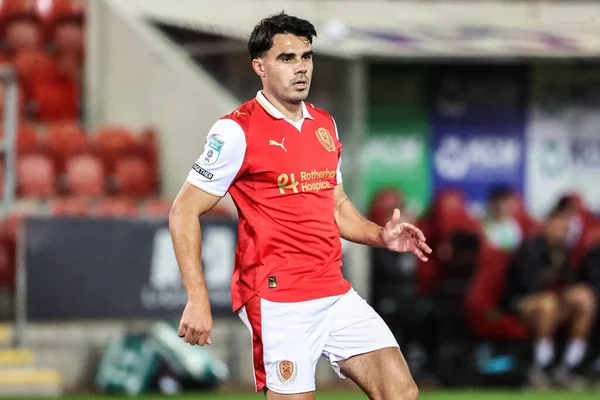 Kian Spence of Rotherham United during the The Vertu Trophy Northern Group E match Rotherham United vs Oldham Athletic at New York Stadium, Rotherham, United Kingdom, 7th October 2025 