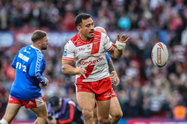 Sauaso Sue of Hull KR in the pre-game warm up during the 2025 Betfred Super League Grand Final Hull KR v Wigan Warriors at Old Trafford, Manchester, United Kingdom, 11th October 2025 