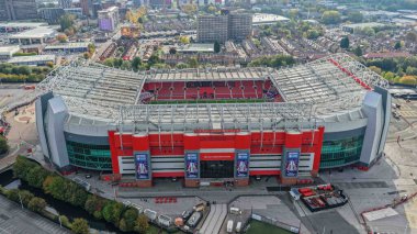 An aerial general view of Old Trafford during the 2025 Betfred Super League Grand Final Hull KR v Wigan Warriors at Old Trafford, Manchester, United Kingdom, 11th October 2025 