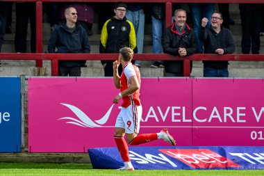 Will Davies of Fleetwood Town  celebrates scoring the Fleetwood equaliser 1-1 during the Sky Bet League 2 match Fleetwood Town vs Harrogate Town at Highbury Stadium, Fleetwood, United Kingdom, 11th October 2025