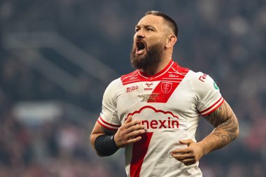Jared Waerea-Hargreaves of Hull KR during the 2025 Betfred Super League Grand Final Hull KR v Wigan Warriors at Old Trafford, Manchester, United Kingdom, 11th October 2025