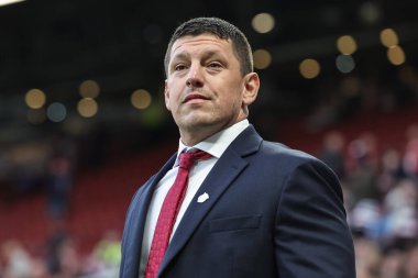 Matt Peet Head Coach of Wigan Warriors during the 2025 Betfred Super League Grand Final Hull KR v Wigan Warriors at Old Trafford, Manchester, United Kingdom, 11th October 2025