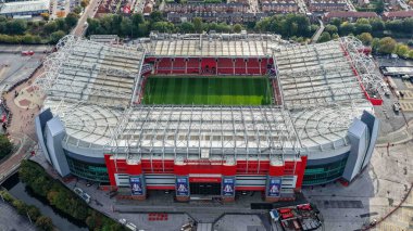 An aerial general view of Old Trafford during the 2025 Betfred Super League Grand Final Hull KR v Wigan Warriors at Old Trafford, Manchester, United Kingdom, 11th October 2025 