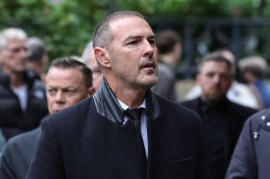 Paddy McGuinness arrives during Ricky Hatton' Funeral at Manchester Cathedral, Manchester, United Kingdom, 10th October 2025 