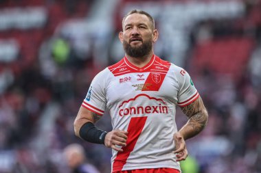 Jared Waerea-Hargreaves of Hull KR in the pre-game warm up during the 2025 Betfred Super League Grand Final Hull KR v Wigan Warriors at Old Trafford, Manchester, United Kingdom, 11th October 2025 