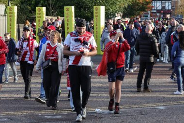 Hull KR fans arrive during the 2025 Betfred Super League Grand Final Hull KR v Wigan Warriors at Old Trafford, Manchester, United Kingdom, 11th October 2025 