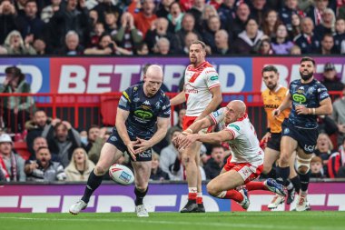 Liam Farrell of Wigan Warriors drops the ball on the try line during the 2025 Betfred Super League Grand Final Hull KR v Wigan Warriors at Old Trafford, Manchester, United Kingdom, 11th October 2025 
