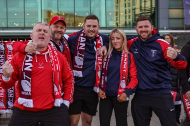 Hull KR fans arrive during the 2025 Betfred Super League Grand Final Hull KR v Wigan Warriors at Old Trafford, Manchester, United Kingdom, 11th October 2025 