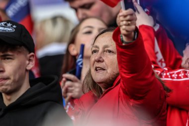 Hull KR fans sing A little respect before the game during the 2025 Betfred Super League Grand Final Hull KR v Wigan Warriors at Old Trafford, Manchester, United Kingdom, 11th October 2025 