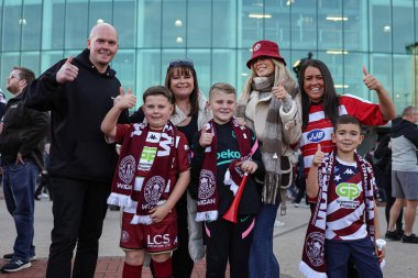 Wigan fans arrive during the 2025 Betfred Super League Grand Final Hull KR v Wigan Warriors at Old Trafford, Manchester, United Kingdom, 11th October 2025 