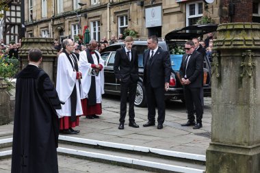 Richard John Hatton MBE coffin arrivers at the Cathedral during Ricky Hatton' Funeral at Manchester Cathedral, Manchester, United Kingdom, 10th October 2025 
