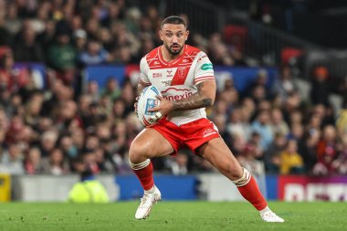 Elliot Minchella of Hull KR in action during the 2025 Betfred Super League Grand Final Hull KR v Wigan Warriors at Old Trafford, Manchester, United Kingdom, 11th October 2025 