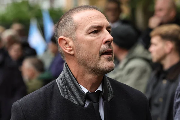 Paddy McGuinness arrives during Ricky Hatton' Funeral at Manchester Cathedral, Manchester, United Kingdom, 10th October 2025 