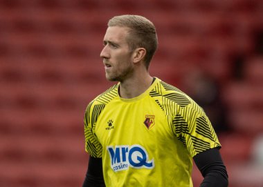 Watford kalecisi Egil Selvik, 18 Ekim 2025 'te İngiltere' nin Sheffield Lane şehrinde oynanan Sky Bet Şampiyonası maçında Sheffield United ve Watford arasındaki ısınma maçında 