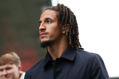 Burnley 'den Hannibal Mejbri, 18 Ekim 2025' te Burnley, Burnley, Burnley 'de oynanan Premier League maçı öncesinde stadyuma geldi. 