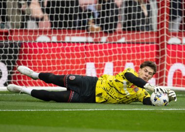 Sheffield United kalecisi Michael Cooper, 18 Ekim 2025 'te Sheffield Lane, İngiltere' de oynanan Sky Bet Şampiyonası maçında Sheffield United ile Watford arasındaki ısınma maçında  