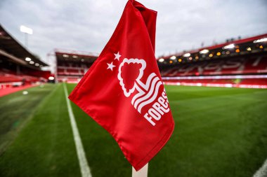 Nottingham Forest köşe bayrağı Premier Lig maçı sırasında Nottingham Forest Chelsea 'ye karşı City Ground, Nottingham, İngiltere, 18 Ekim 2025 