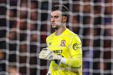 Middlesbrough takımından Sol Brynn, Middlesbrough - Ipswich Town maçı sırasında Riverside Stadyumu, Middlesbrough, İngiltere, 17 Ekim 2025 