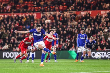 Ipswich Town 'dan George Hirst, Middlesbrough - Ipswich Town maçında penaltı kaçırdı. Riverside Stadyumu, Middlesbrough, İngiltere, 17 Ekim 2025 