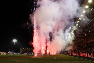 17 Ekim 'de Kingston Park, Newcastle, İngiltere' de oynanan Gallagher Premiership maçı Newcastle Red Bulls-Northampton Saints maçında havai fişek yarışmasına katılacak oyuncular geldi. 