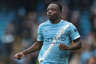 Manchester City 'den Jeremy Doku Premier League maçı sırasında Manchester City, Etihad Stadyumu' nda Everton 'a karşı, 18 Ekim 2025 