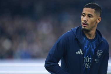 18 Ekim 2025 'te Craven Cottage, Londra, İngiltere' de oynanan Premier League maçında Arsenal 'den William S 