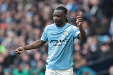 Manchester City 'den Jeremy Doku Premier League maçında takım talimatlarını veriyor Manchester City, Manchester Stadyumu' nda Everton 'a karşı, 18 Ekim 2025 