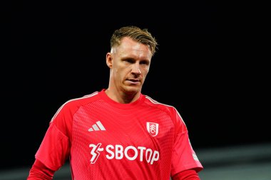 Fulham 'dan Bernd Leno Premier Lig maçı sırasında Fulham, Arsenal' e karşı Craven Cottage, Londra, İngiltere, 18 Ekim 2025 