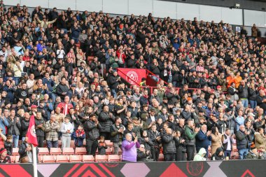 Sheffield United taraftarları, 18 Ekim 2025 'te Sheffield United' a karşı Bramall Lane, Sheffield, İngiltere 'de oynanan Sky Bet Şampiyonası karşılaşmasında 