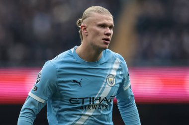 Manchester City 'den Erling Haaland Premier League maçı sırasında Manchester City Everton' a karşı Etihad Stadyumu, Manchester, İngiltere, 18 Ekim 2025 