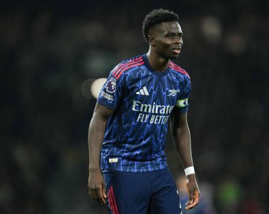 Bukayo Saka Premier Lig maçı sırasında Craven Cottage, Londra, İngiltere 'de Fulham-Arsenal maçında, 18 Ekim 2025 