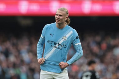 Manchester City 'den Erling Haaland Premier League maçı sırasında Manchester City Everton' a karşı Etihad Stadyumu, Manchester, İngiltere, 18 Ekim 2025 