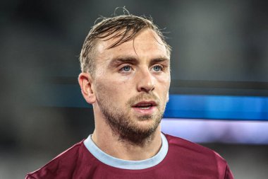 West Ham United takımından Jarrod Bowen, Premier League maçında maç öncesi ısınma oturumunda West Ham United 'a karşı Brentford, Londra Stadyumu, İngiltere, 20 Ekim 2025 