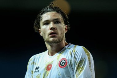 Sheffield United takımından Callum O 'Hare 21 Ekim 2025' te İngiltere 'nin Blackburn kentinde Ewood Park' ta oynanan Blackburn Rovers - Sheffield United maçında ısınıyor. 