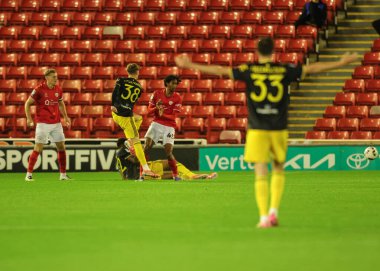 Manchester United takımından Jack Fletcher, 21 Ekim 2025 'te Oakwell, Barnsley, İngiltere' de oynanan The Vertu Trophy Group D maçında 0-1 berabere kaldı. 
