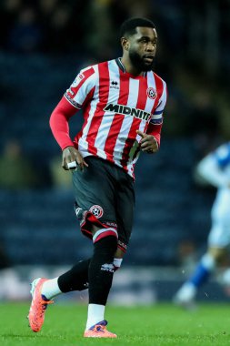 Sheffield United takımından Japhet Tanganga 21 Ekim 2025 'te Ewood Park, Blackburn' de Blackburn Rovers - Sheffield United maçında 