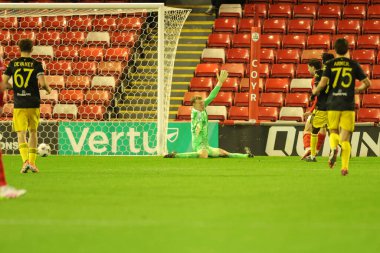 Barnsley 'den Neil Farrugia, The Vertu Trophy Group D maçında Oakwell, Barnsley, İngiltere, 21 Ekim 2025' te Manchester United U21 'e karşı 4-2 berabere kaldı. 